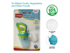 LuvLap Silicone Food/Fruit Nibbler, Soft Pacifier/Feeder for Baby, Elegant Blue